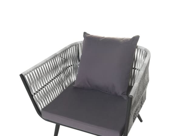 Havemøbelsæt Grå Sort Rattan Stål 4 Personers Moderne Vedligeholdelsesfri Havemøbler Nonwood med Hynder Vandtæt Design Terrasse Have Tilbehør