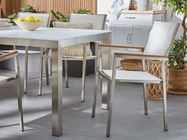 Have Spisestuesæt Beige med Brændt Basalt bordplade 6 Sæder 180 x 90 cm