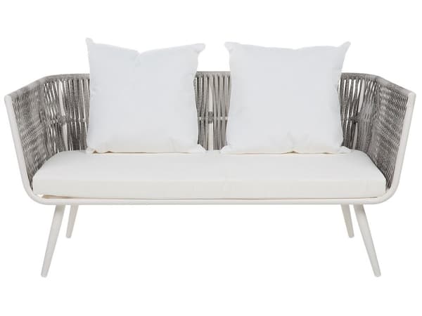 Havemøbelsæt Hvid Grå Rattan Stål 4 Personers Moderne Vedligeholdelsesfri Havemøbler Nonwood med Hynder Vandtæt Design Terrasse Have Tilbehør