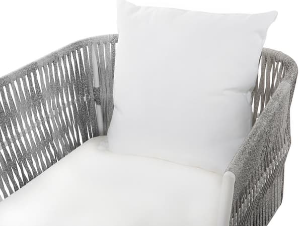 Havemøbelsæt Hvid Grå Rattan Stål 4 Personers Moderne Vedligeholdelsesfri Havemøbler Nonwood med Hynder Vandtæt Design Terrasse Have Tilbehør