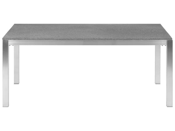 Have spisestuesæt Beige med grå granit bordplade rattan stole 6 sæder 180 x 90 cm