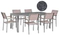 Miniatyrbillede 1 af 10: Have spisestuesæt Beige med grå granit bordplade rattan stole 6 sæder 180 x 90 cm