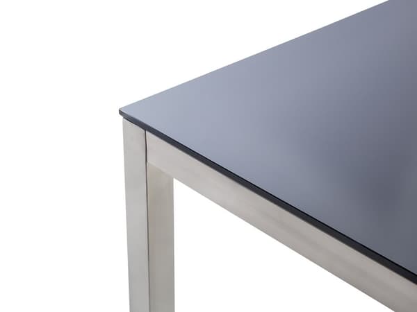 Havemøbelsæt hvid granit metal 180 cm havebord 6 stole Havebord havestol Industriel Moderne Design Sæt Udendørs Møbler granitlook sten