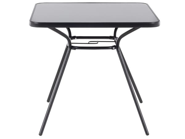 Udendørs Spisebordssæt Sort Stål 5 Stykker Bordklapstole 4 Personers Moderne Stil