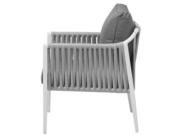 Havemøbelsæt Hvid Grå Aluminium og Polyester 2 Personers Loungesæt med Lænestole og Hynder Sofabord til Udendørs Terrasse Have Indretning