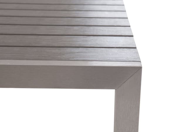 Havemøbler Grå Sølv Træplast Anodiseret Aluminium 6 Personers Rektangulær Nonwood Havebord Udendørs Bænke Terrasse Have Vedligeholdelsesfri