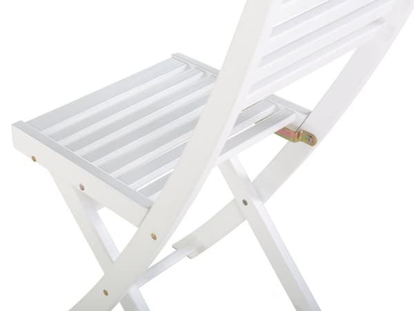 Cafesæt Hvid Akacie Træ 60 x 60 x 75 cm Små Klapstole med Sammenklappeligt Klapbord til Altanen Terrasse Haven Fold ud Funktion Udendørs Dekor