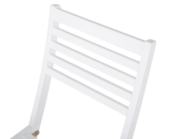 Cafesæt Hvid Akacietræ 60 x 60 x 75 cm Små Klapstole Sammenklappeligt Klapbord til Altan Terrasse Have med Hynder Fold ud Funktion Udendørs