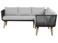 Miniatyrbillede 6 af 11: Havesofa Grå Polyester Lyst Akacietræ 5 Personers 211 x 200 x 74 cm Sæt Vinkelform Hjørnesofa Lounge Havebord Reb Design Indendørs Udendørs