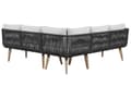 Miniatyrbillede 8 af 11: Havesofa Grå Polyester Lyst Akacietræ 5 Personers 211 x 200 x 74 cm Sæt Vinkelform Hjørnesofa Lounge Havebord Reb Design Indendørs Udendørs