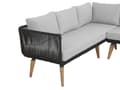 Miniatyrbillede 9 af 11: Havesofa Grå Polyester Lyst Akacietræ 5 Personers 211 x 200 x 74 cm Sæt Vinkelform Hjørnesofa Lounge Havebord Reb Design Indendørs Udendørs