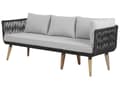 Miniatyrbillede 10 af 11: Havesofa Grå Polyester Lyst Akacietræ 5 Personers 211 x 200 x 74 cm Sæt Vinkelform Hjørnesofa Lounge Havebord Reb Design Indendørs Udendørs