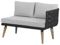 Miniatyrbillede 11 af 11: Havesofa Grå Polyester Lyst Akacietræ 5 Personers 211 x 200 x 74 cm Sæt Vinkelform Hjørnesofa Lounge Havebord Reb Design Indendørs Udendørs