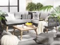 Miniatyrbillede 2 af 11: Havesofa Grå Polyester Lyst Akacietræ 5 Personers 211 x 200 x 74 cm Sæt Vinkelform Hjørnesofa Lounge Havebord Reb Design Indendørs Udendørs