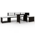Miniatyrbillede 1 af 11: vidaXL haveloungesæt 4 dele polyrattan brun