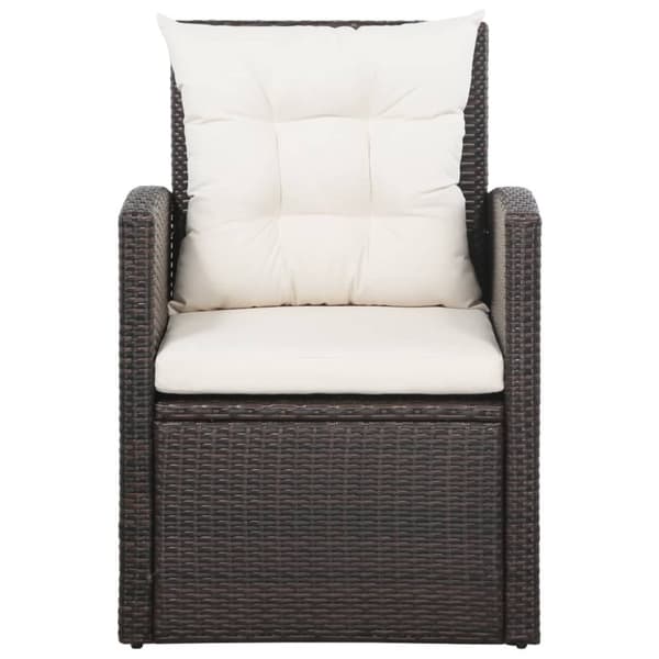 vidaXL haveloungesæt 5 dele med hynder polyrattan brun