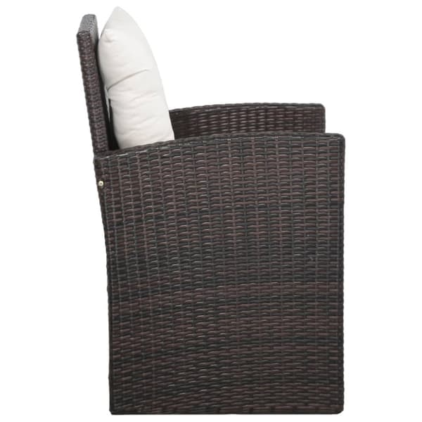 vidaXL haveloungesæt 5 dele med hynder polyrattan brun
