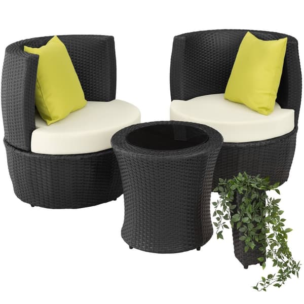 Polyrattan loungesæt Nizza - sort