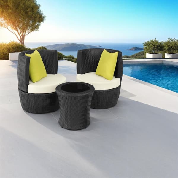 Polyrattan loungesæt Nizza - sort
