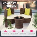 Miniatyrbild 4 av 10: Loungeset/Loungegrupp i konstrotting Nice 2+1+1 - svart/brun