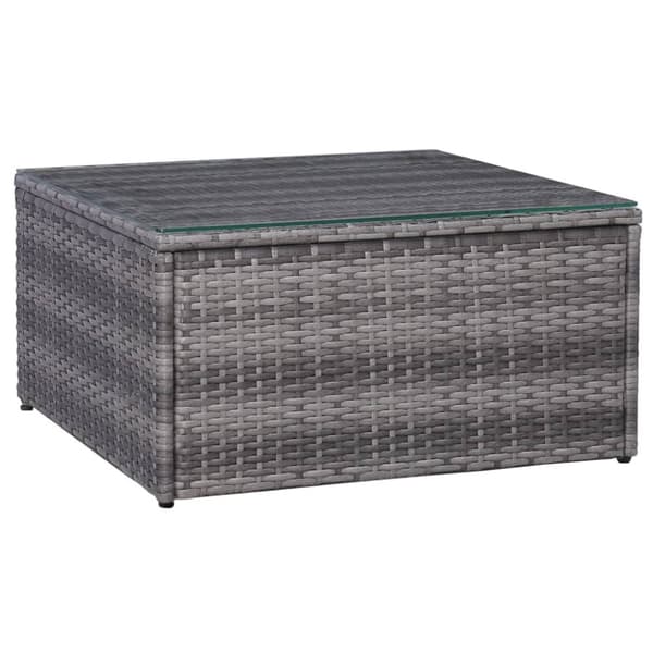 vidaXL havesofasæt i 7 dele med hynder og puder polyrattan grå