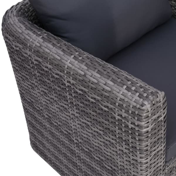 vidaXL havesofasæt i 7 dele med hynder og puder polyrattan grå