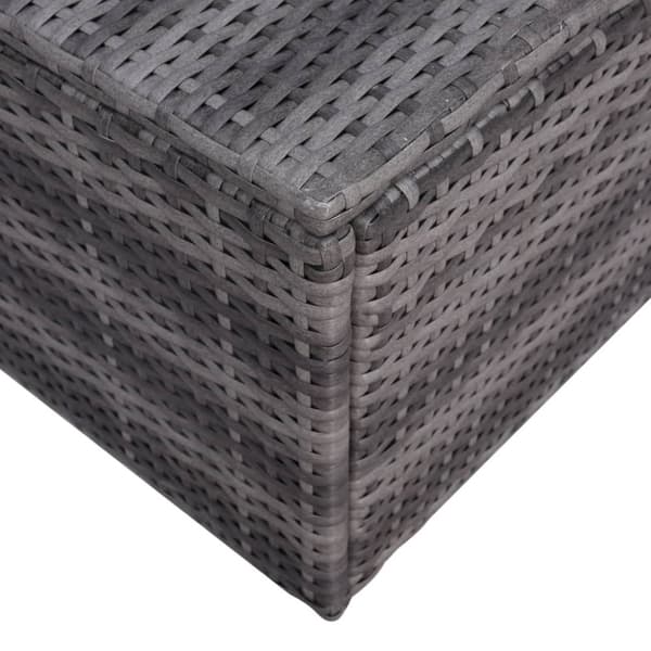 vidaXL havesofasæt i 7 dele med hynder og puder polyrattan grå
