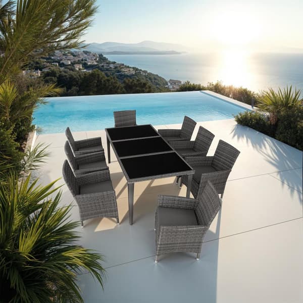 Polyrattan loungesæt Menorca - grå