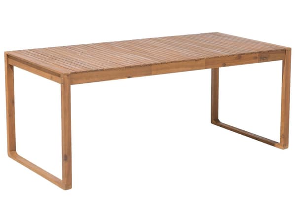 Trädgårdsmöbelset 10 Delar Ljus Akaciaträ 8 Stolar Matbord Serveringsvagn