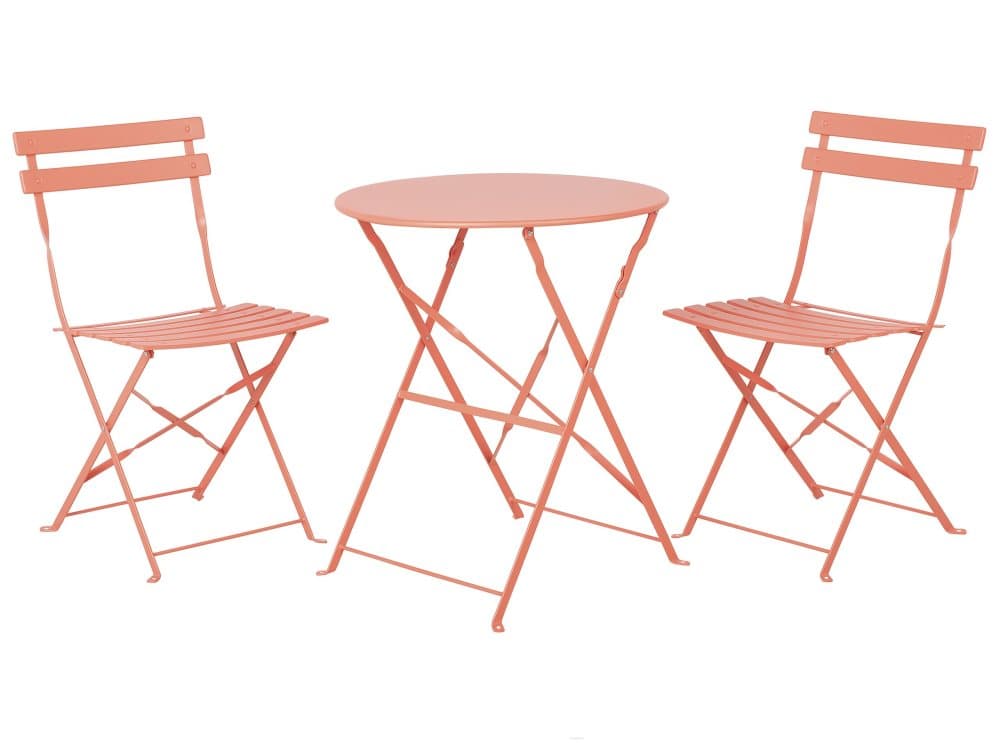 Balkongset av bord och 2 stolar korall FIORI