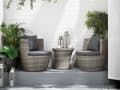 Miniatyrbillede 2 af 11: Havemøbelsæt Grå Rattan Aluminium Hærdetglas 48x54 cm Loungestole Stabelbar Nem Opbevaring Udendørs Hynder Moderne Terrasse Altan Inspiration