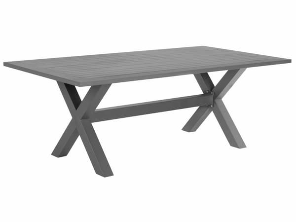 Have Spisestuesæt Grå PE Rattan 6 Personers Bord og 6 Stole med Grå Hynder Moderne Stil