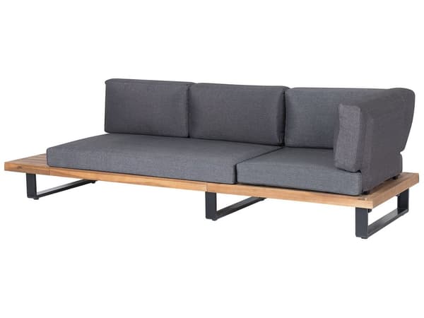 Hörnsoffa Trädgård Loungegrupp Grå Trä 5-sits med Soffbord