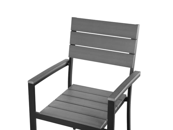 7 Delar Trädgårdsmöbelset Grå och Svart Aluminium 6 Stolar Väderbeständig