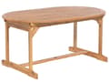 Miniatyrbild 7 av 11: Trädgårdsmöbelset Akaciaträ med Röda Kuddar 8-sits Bord Hopfällbara Stolar Rustik Design