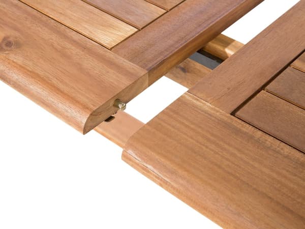 Trädgårdsmöbelset Akaciaträ med Röda Kuddar 8-sits Bord Hopfällbara Stolar Rustik Design