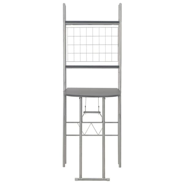 vidaXL foldbart spisebordssæt med hylde 3 dele MDF og stål sort