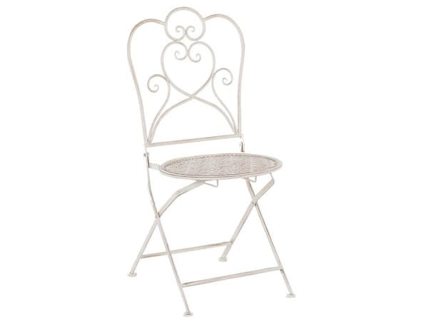 Bistrosetti vaalea beige rauta kahdelle kokoontaitettava filigraanikuvio retro perinteinen tyyli