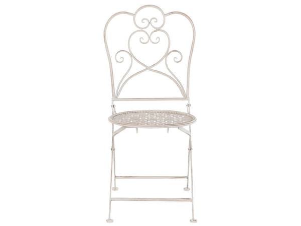 Bistrosetti vaalea beige rauta kahdelle kokoontaitettava filigraanikuvio retro perinteinen tyyli