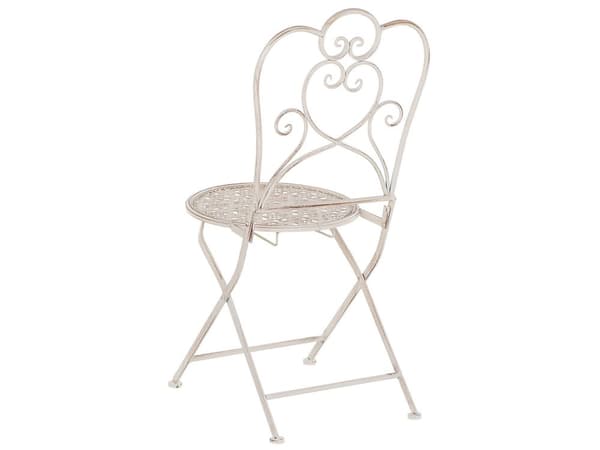 Bistrosetti vaalea beige rauta kahdelle kokoontaitettava filigraanikuvio retro perinteinen tyyli