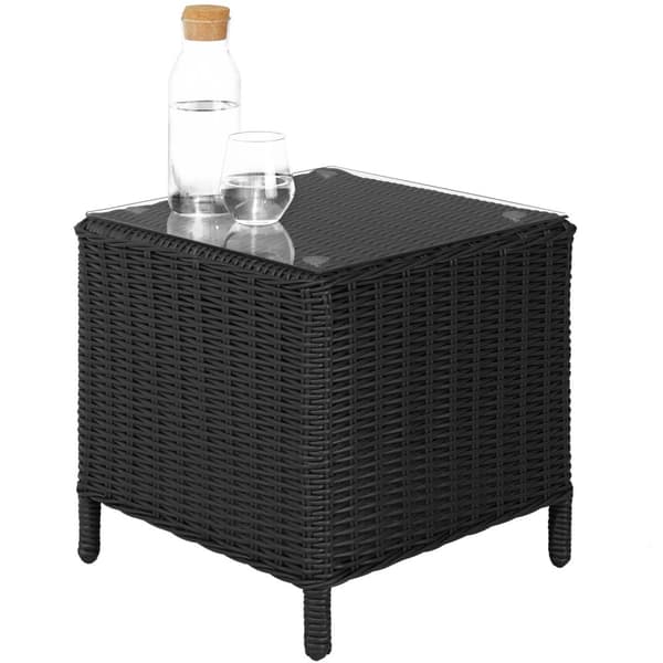 Polyrattan havestole Benissa med havebord - sort