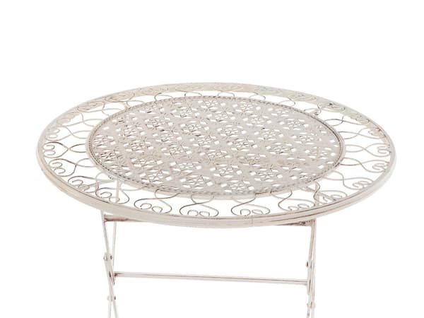 Trädgårdsbord Beige Stål Rund Elegant Modern Chic