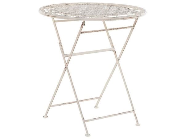 Trädgårdsbord Beige Stål Rund Elegant Modern Chic