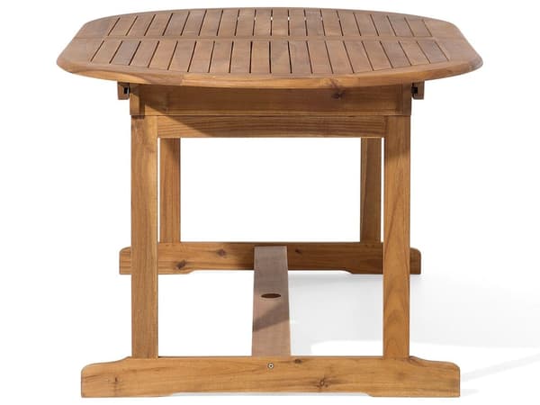 Trädgårdsmöbelset Ljus Akaciaträ med Grå Dynor 8-sits Bord Hopfällbara Stolar Rustik Design