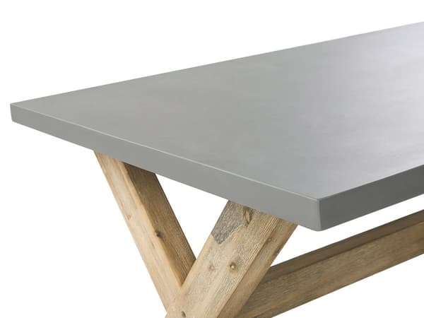 Udendørs Spisesæt Grå Lys Træfibercement Til 6 Personer Bord og Skamler Moderne Design