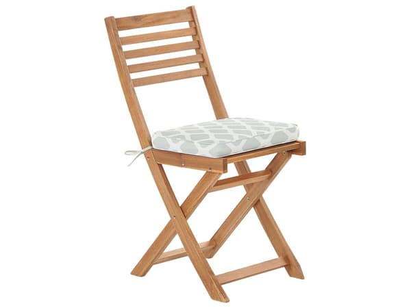 Cafesæt Lyst Akacietræ 60 x 60 x 75 cm Små Klapstole Sammenklappeligt Klapbord til Altan Terrasse Have med Hynder Fold ud Funktion Udendørs