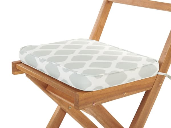 Cafesæt Lyst Akacietræ 60 x 60 x 75 cm Små Klapstole Sammenklappeligt Klapbord til Altan Terrasse Have med Hynder Fold ud Funktion Udendørs