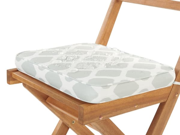 Cafesæt Lyst Akacietræ 60 x 60 x 75 cm Små Klapstole Sammenklappeligt Klapbord til Altan Terrasse Have med Hynder Fold ud Funktion Udendørs