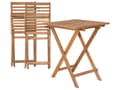 Miniatyrbillede 11 af 11: Cafesæt Lyst Akacietræ 60 x 60 x 75 cm Små Klapstole Sammenklappeligt Klapbord til Altan Terrasse Have med Hynder Fold ud Funktion Udendørs