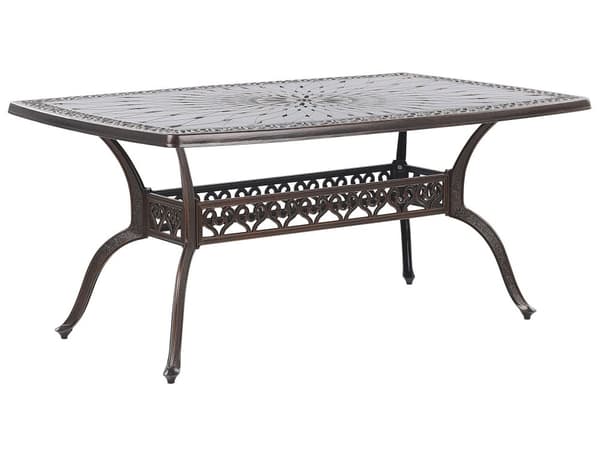 Have Spisestuesæt Brun Aluminium Udendørs Bord 6 Stole Retro Stil